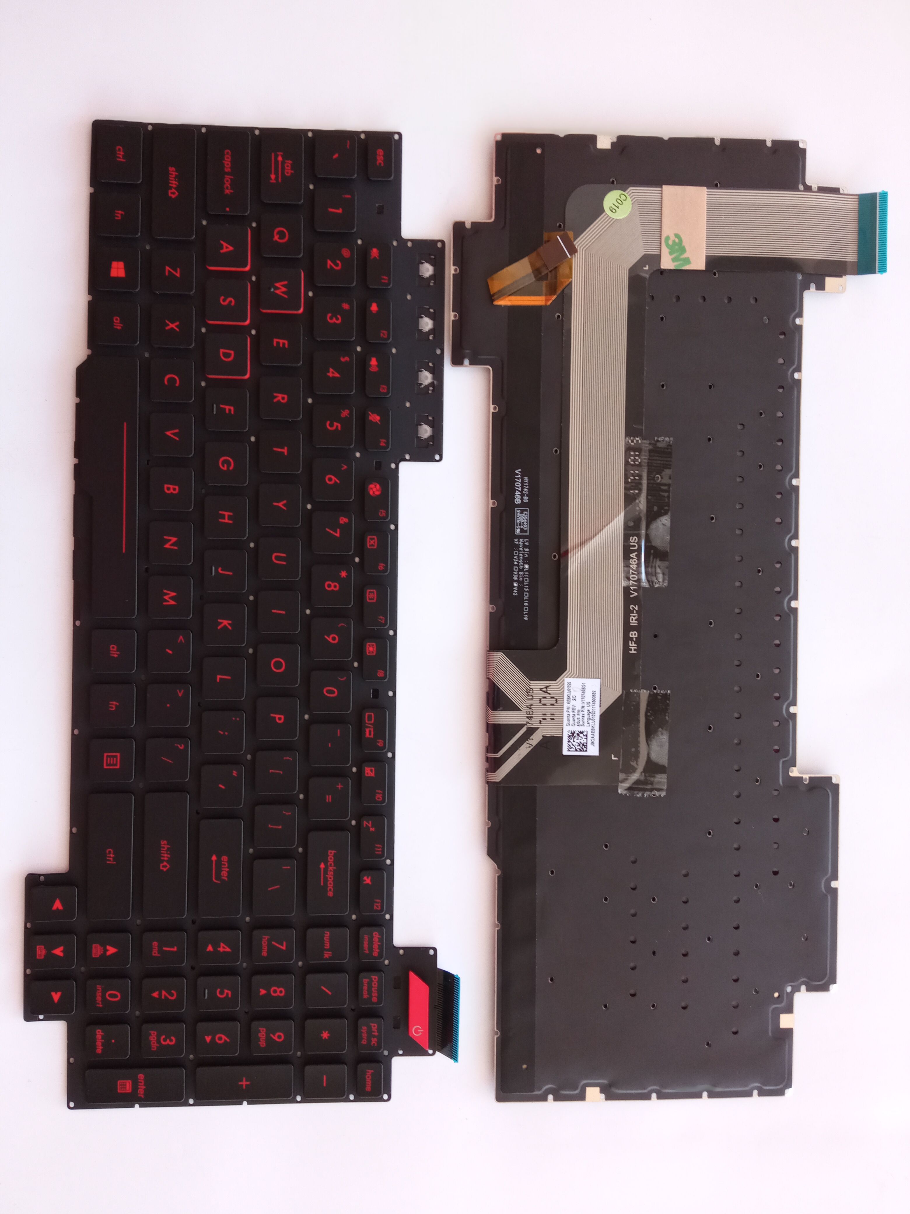 Picture of New Replacement Laptop Keyboard For ASUS FX63/FX503/FX503VD red power button BLACK Backlit,Red Printing (OEM) US Layout